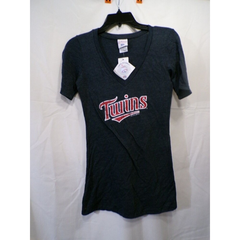 Campus Lifestyle Minnesota Twins Women's V-Neck T-Shirt S Navy